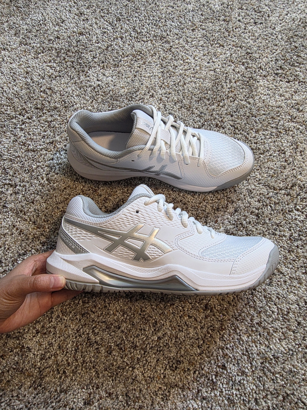 ASICS Women's Silver Athletic Sneakers - Lightweight Comfort